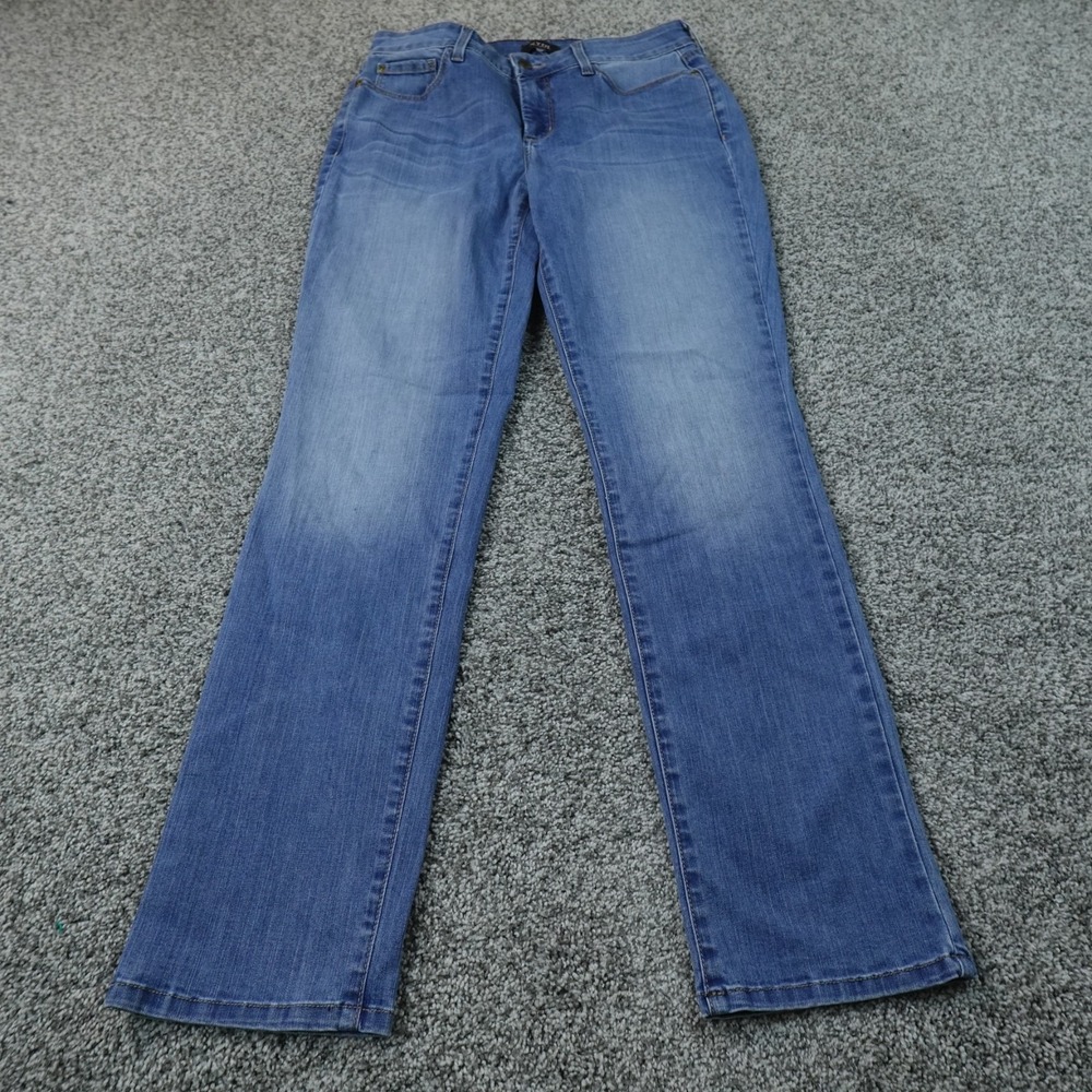 NYDJ Jeans Womens 14 Light Blue Denim Pants Sheri Slim Lift Tuck Stretch Flex